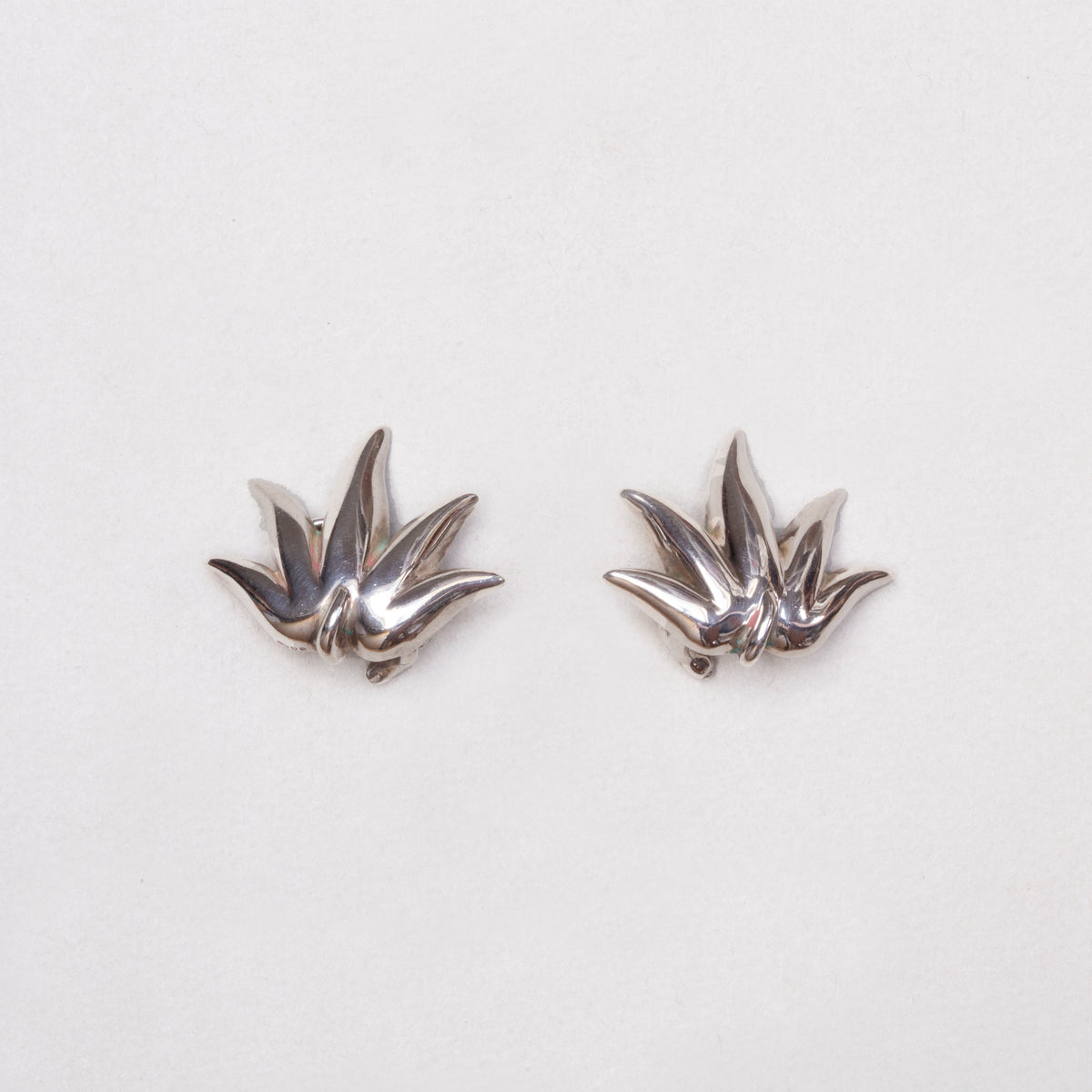 Vintage Tiffany & Co. Sterling Silver Leaf Clip-On Earrings