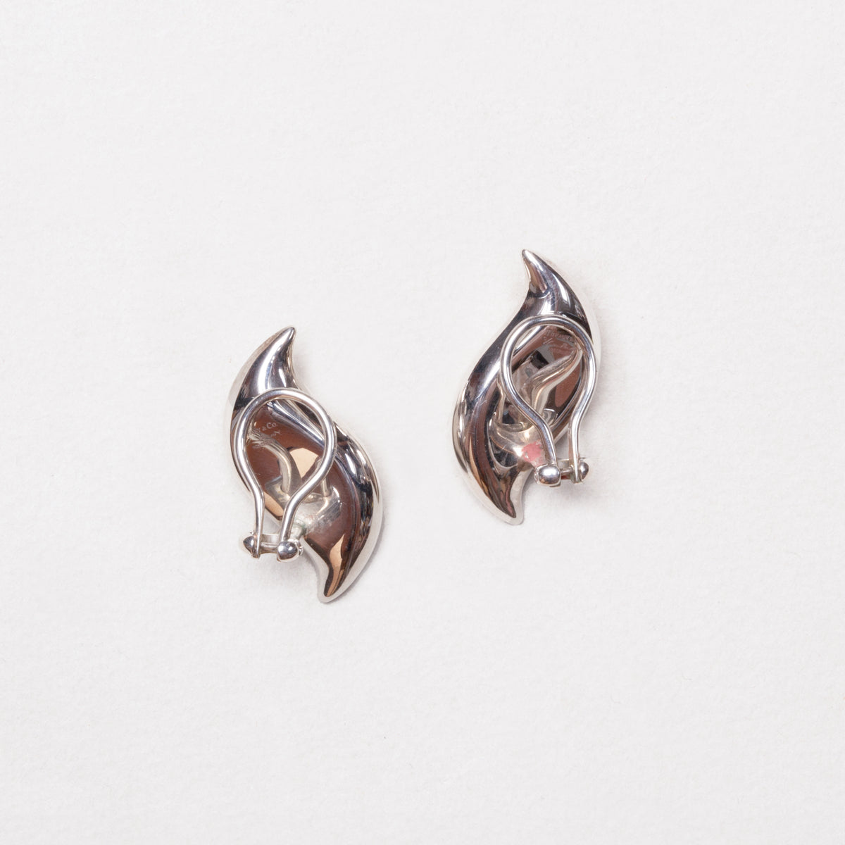Vintage Tiffany Silver Teardrop Clip-on Earrings