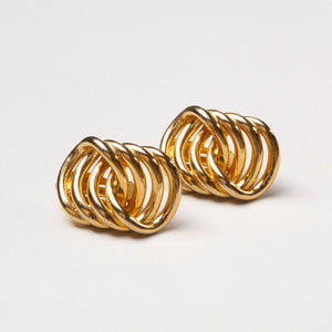 Vintage Givenchy Gold-tone Ribbed Clip-on Earrings