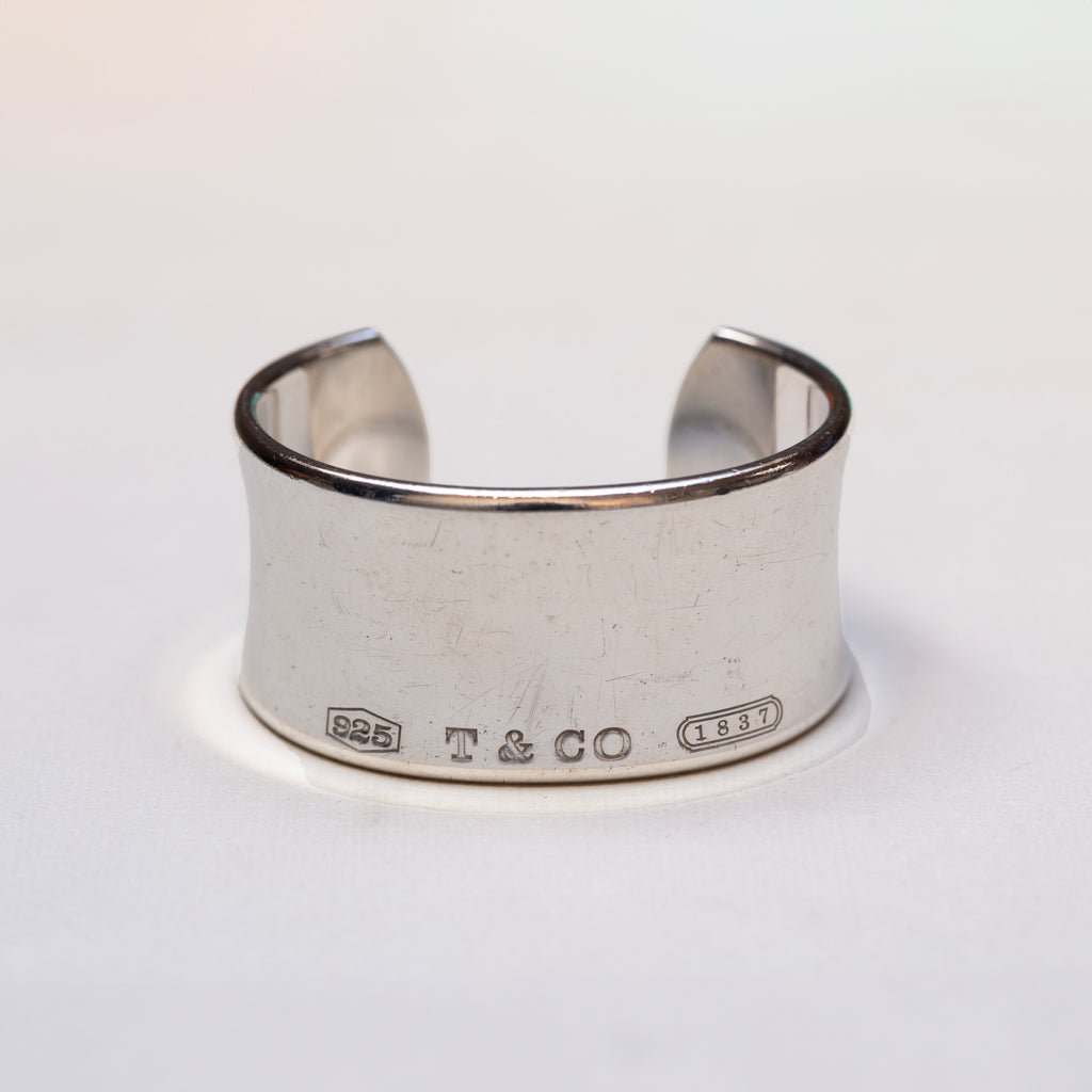 Vintage Tiffany & Co 1837 Wide Sterling Silver Bangle Bracelet