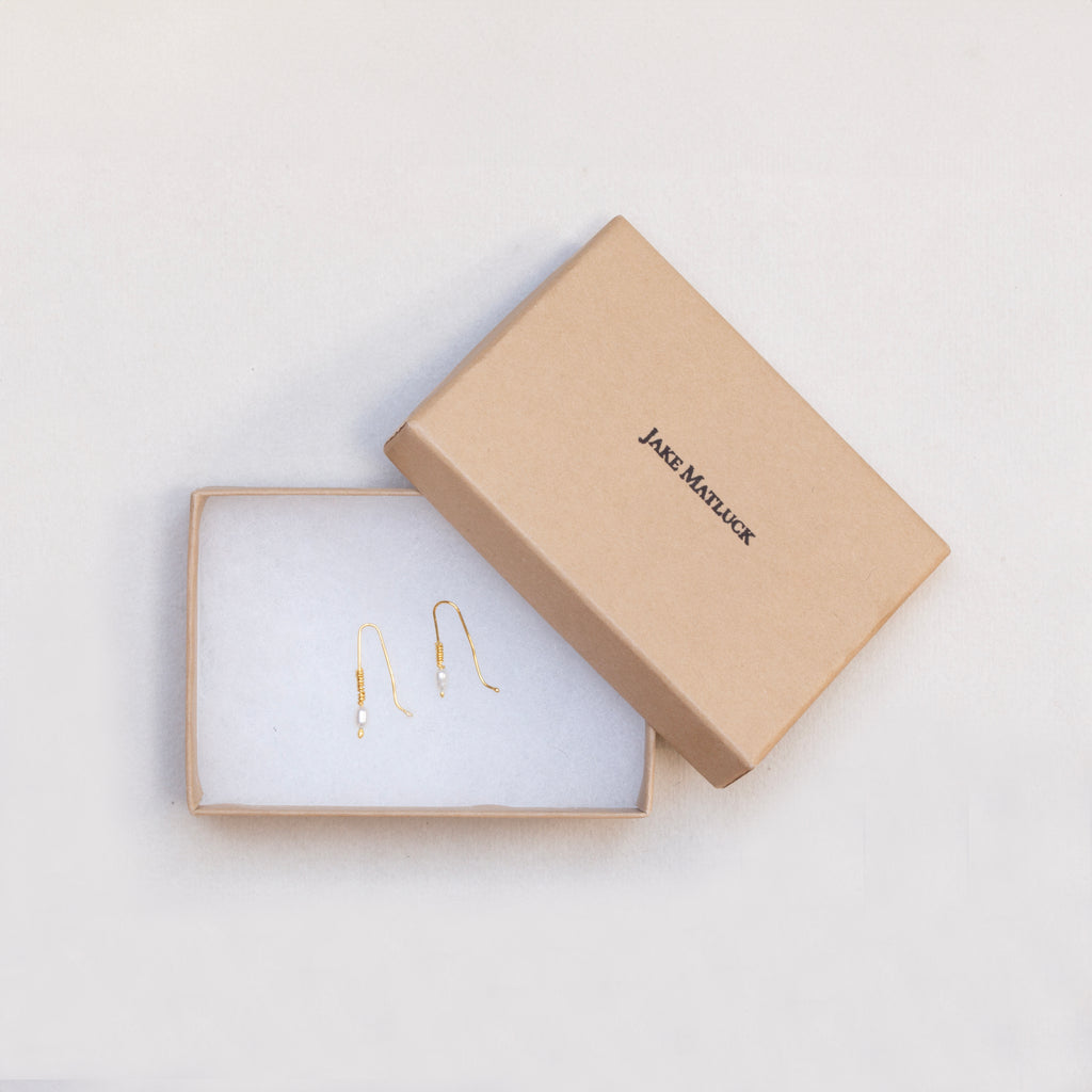 Jake Matluck 22ct Gold Pearl Drop Earrings