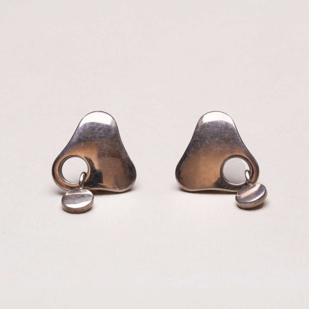 Vintage Georg Jensen Regitze Overgaard 463A Sterling Silver Drop Clip Earrings