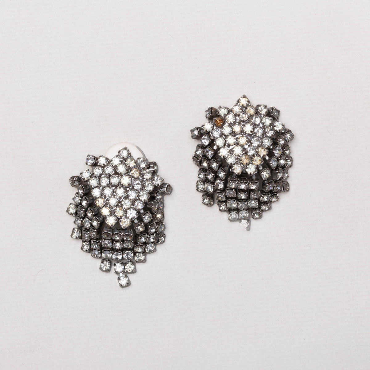 Vintage Kenneth Jay Lane Crystal Cascade Clip-on Earrings
