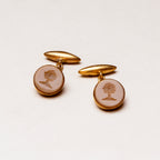 Vintage 18ct Gold Engraved Tree Cufflinks