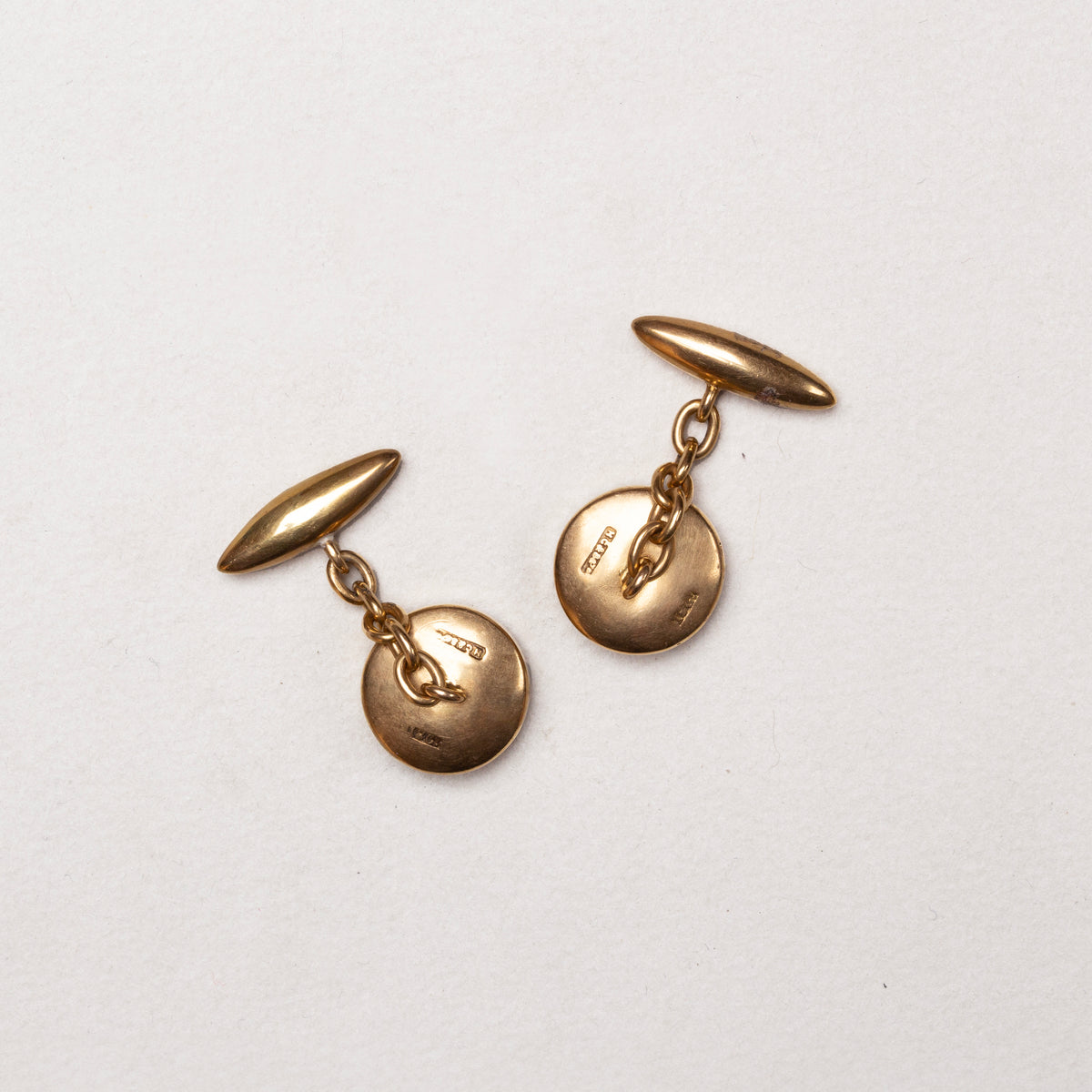 Vintage 18ct Gold Engraved Tree Cufflinks