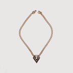 Vintage Givenchy Black and Gold Rhombus Enamel Necklace