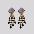 Vintage Gold and Black Clip-on Earrings