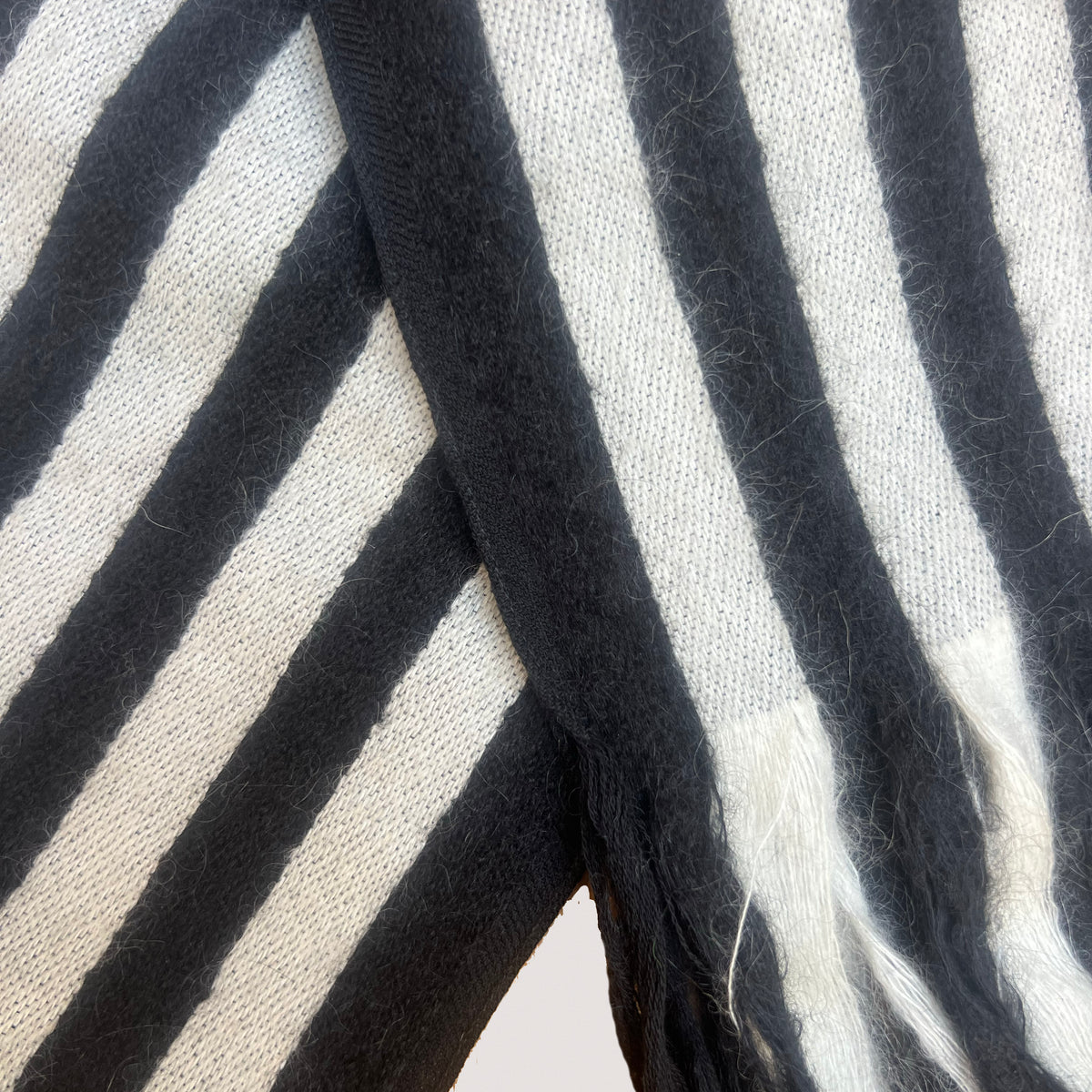 Vintage Saint Laurent Monochrome Wool Scarf