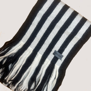 Vintage Saint Laurent Monochrome Wool Scarf
