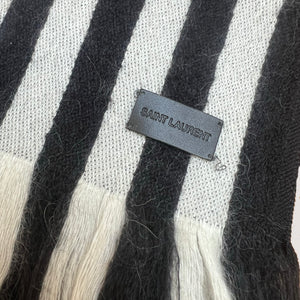 Vintage Saint Laurent Monochrome Wool Scarf