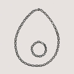 Set of Vintage Givenchy Chain Necklace and Bracelet