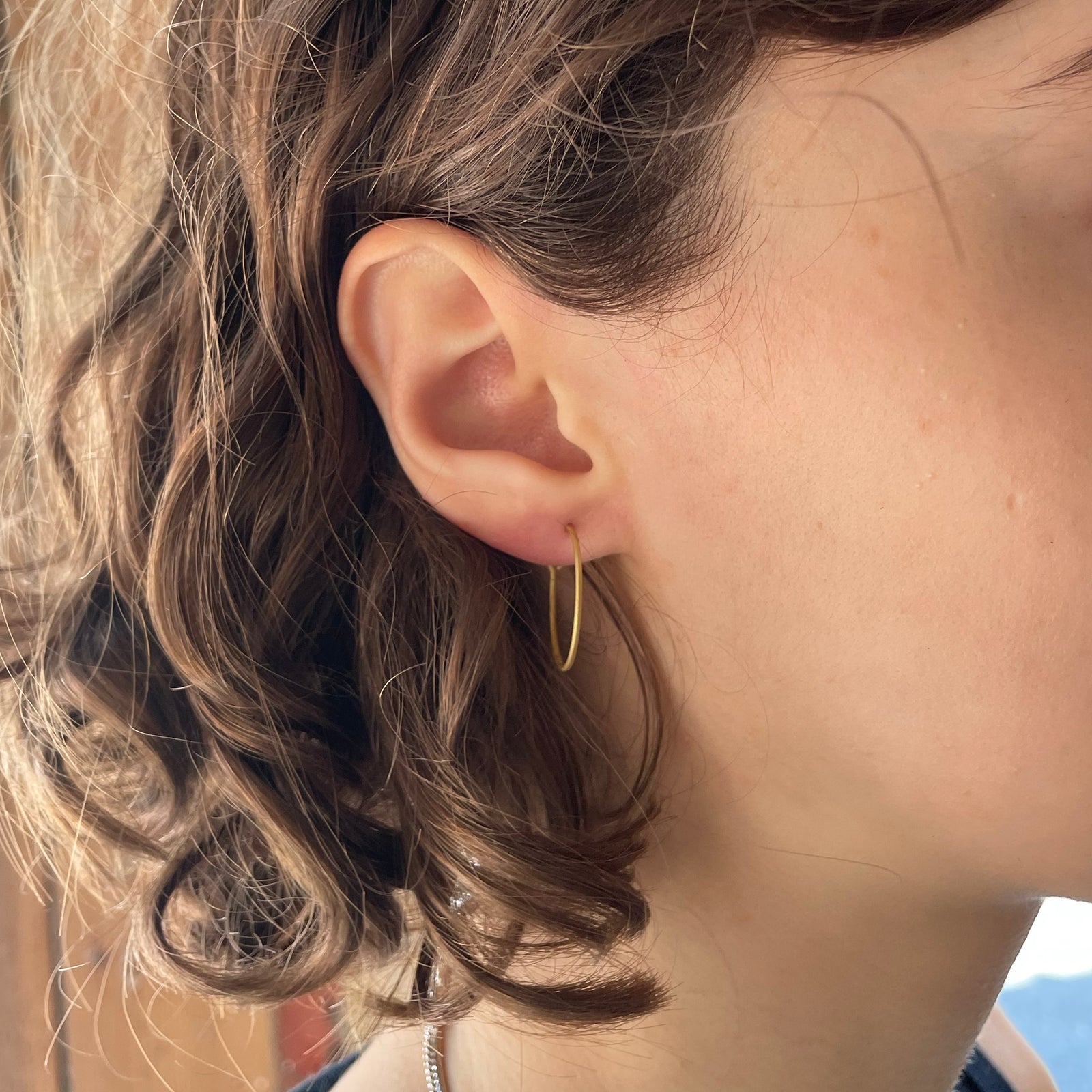 Simple Thing Gold-plated Silver Hoop Earrings