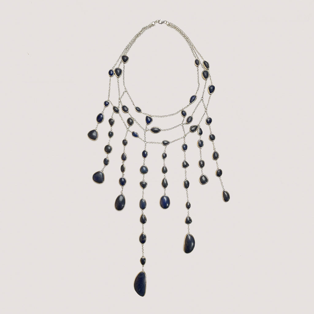 Vintage Pippa Small Waterfall Necklace with Lapis Lazuli
