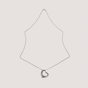Vintage Tiffany & Co. Elsa Peretti Sterling Silver Large Open Heart Necklace