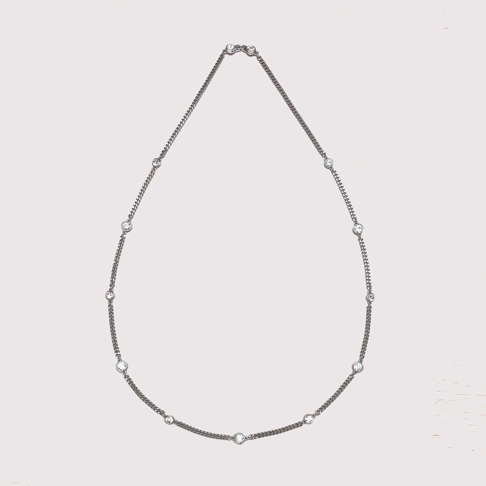 Vintage Givenchy Station Necklace with Rhinestones