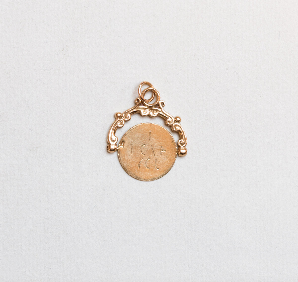 Vintage Spinning I Love You Charm Pendant