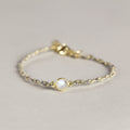 Textile Bracelet with Moonstone