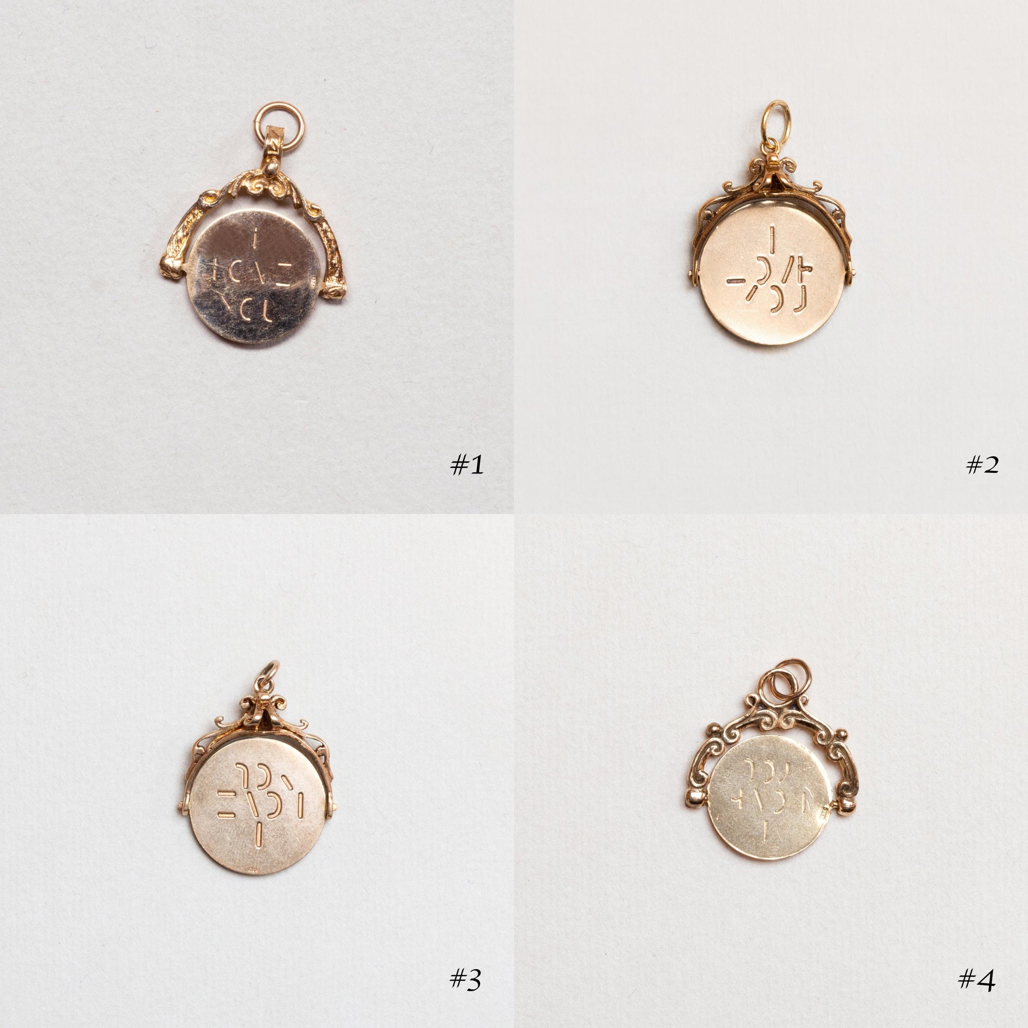 Vintage Spinning I Love You Charm Pendant