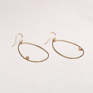 Vintage 18ct Gold Open Teardrop Hoop Earrings with Diamonds