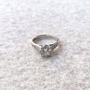 1.5ct Diamond Solitaire Ring with Diamond Set Shoulders
