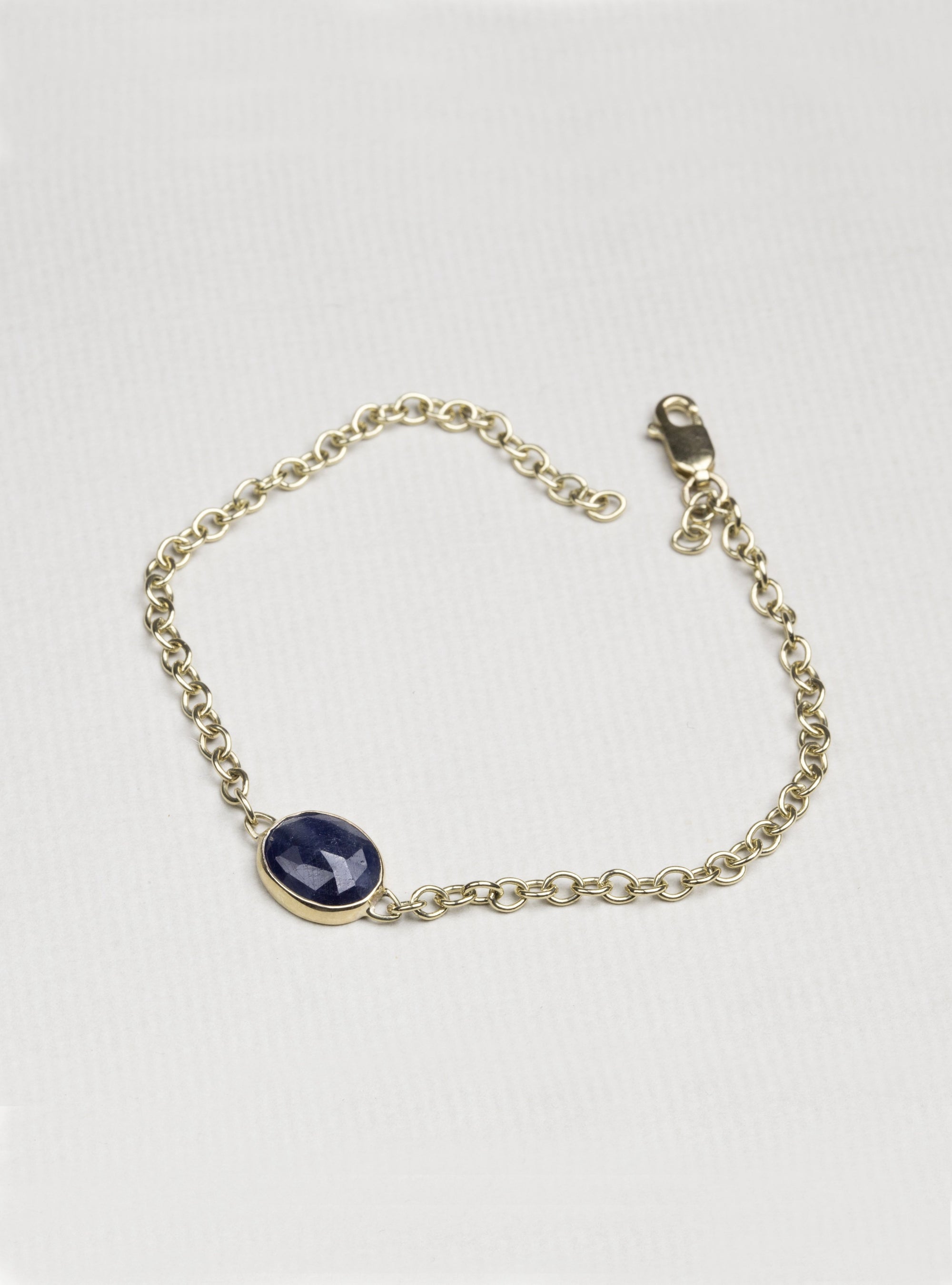 Gold Chain Lapis Lazuli Bracelet