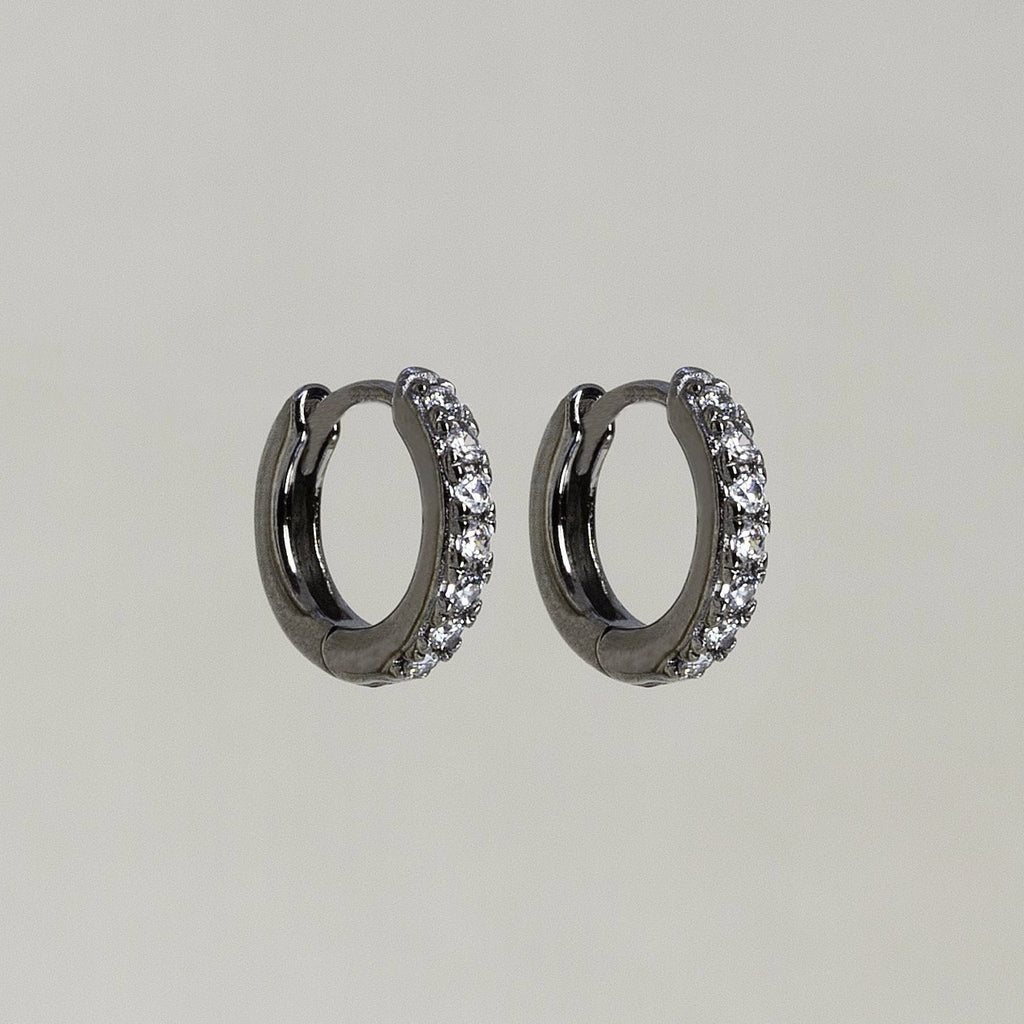 Gold and Black Huggie Hoop Earrings