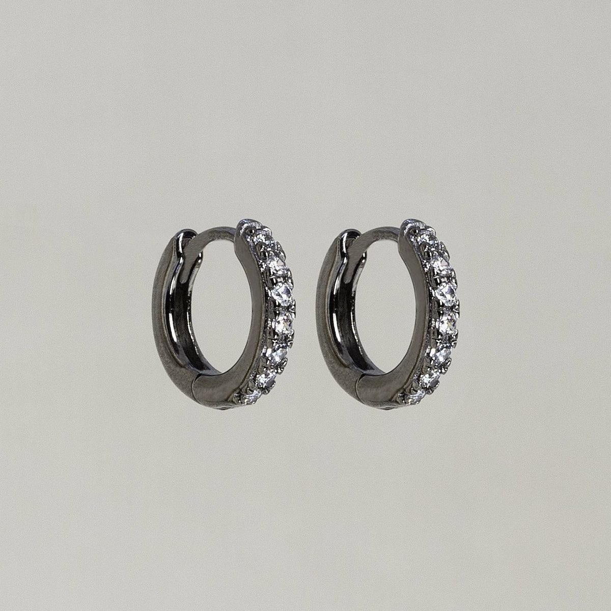 Gold and Black Huggie Hoop Earrings