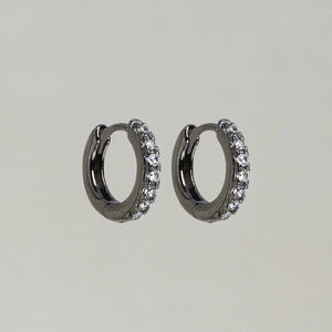 Gold and Black Huggie Hoop Earrings