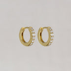 Gold and Black Huggie Hoop Earrings