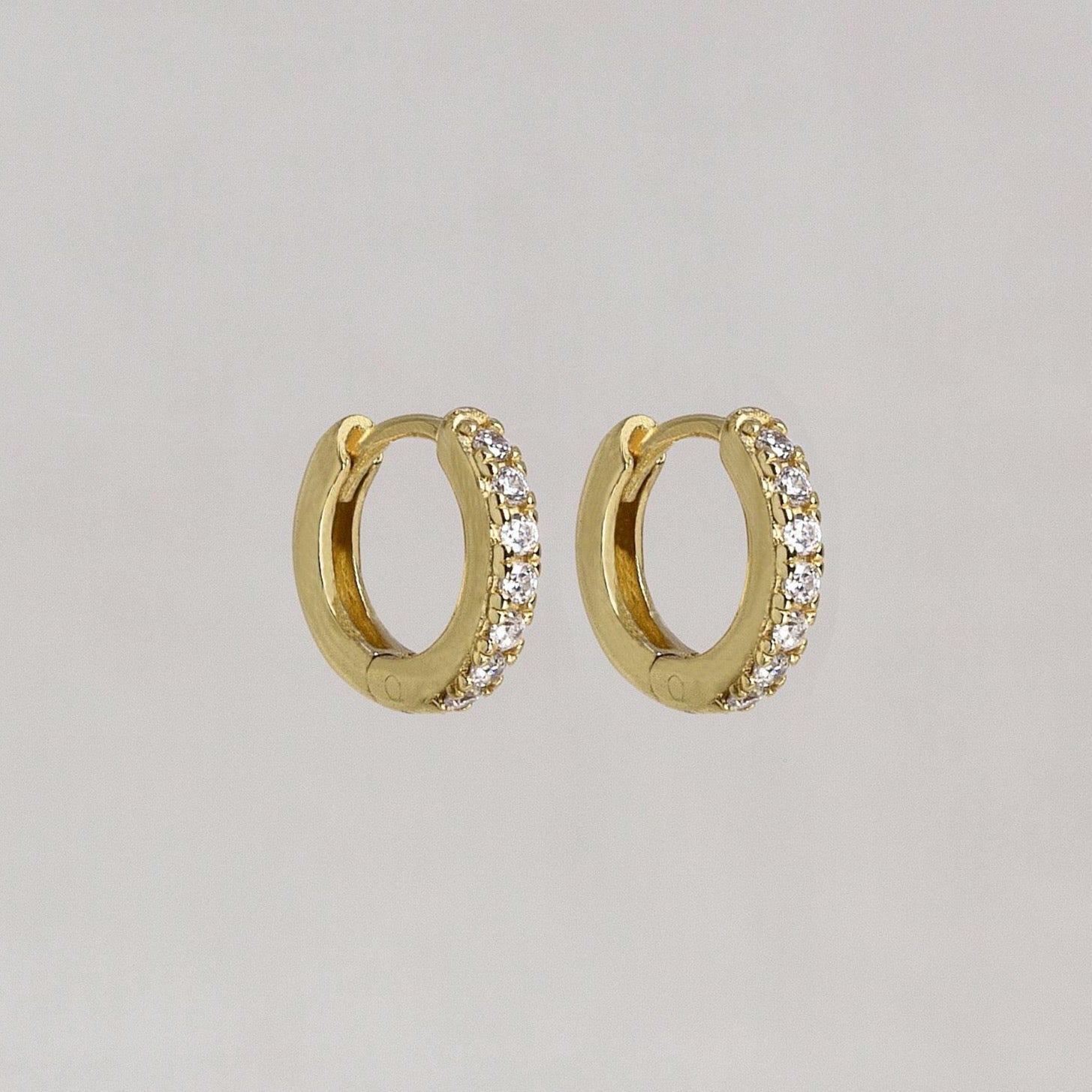 Gold and Black Huggie Hoop Earrings