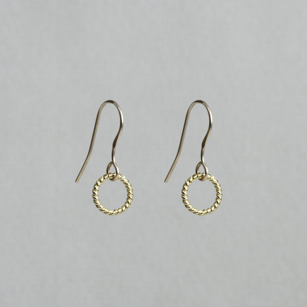 Mini Twist Gold Ring Earrings