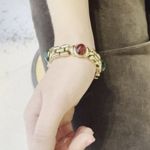Vintage Gold Glass Bracelet