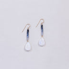 Sapphire and Moonstone Drop Earrings