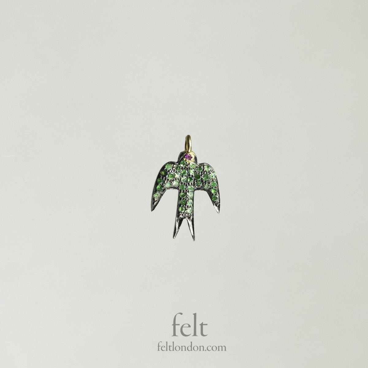 Green Garnet Swallow Pendant