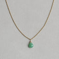 chrysoprase briolette pendant on gold filled chain