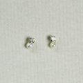 Tiny Pearl and Crystal Stud Earrings