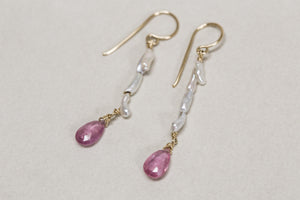 the delicate but mighty drop earrings seen from up close