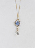 Claire van Holthe for felt Kyanite and rock crystal necklace on 9 carat gold