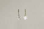 sparkly interestingly shaped rose quartz on 9 carat gold wire hooks
