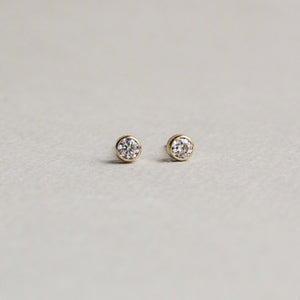 versatile real gold and crystal stud earrings 