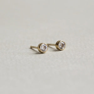 side view of our simple stud earrings - they come with matching butterflies 