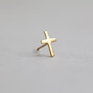 gold plated silver cross stud, sold in pairs
