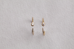 bird's eye view of the diamond blob hoop earrings