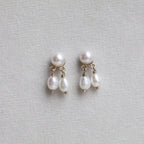 Triple Pearl Stud Earrings