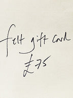 felt gift card for £75
