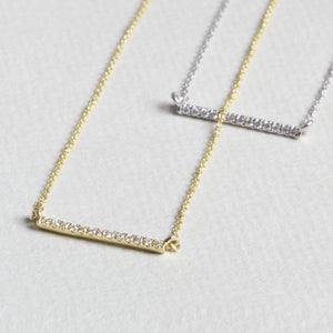 Linear Bar Diamond Necklace
