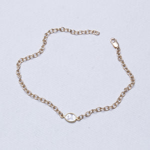 Gold Chain Bracelet with Sliced Diamond #2