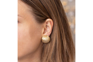 Gold Dome Clip-on Earrings
