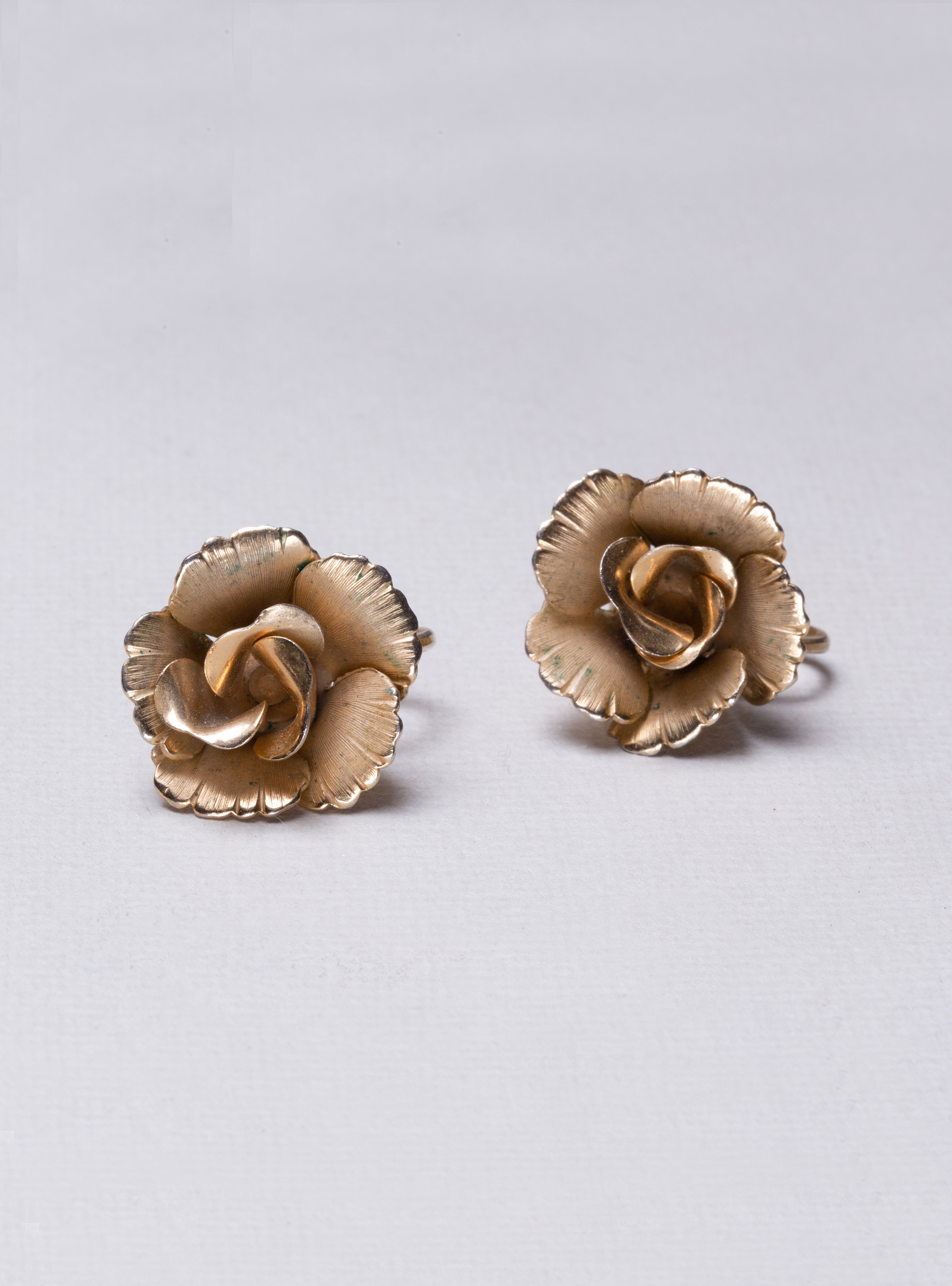 Clip on sales flower earrings