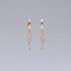 Lightning Bolt Hoop Earrings with Cubic Zirconia